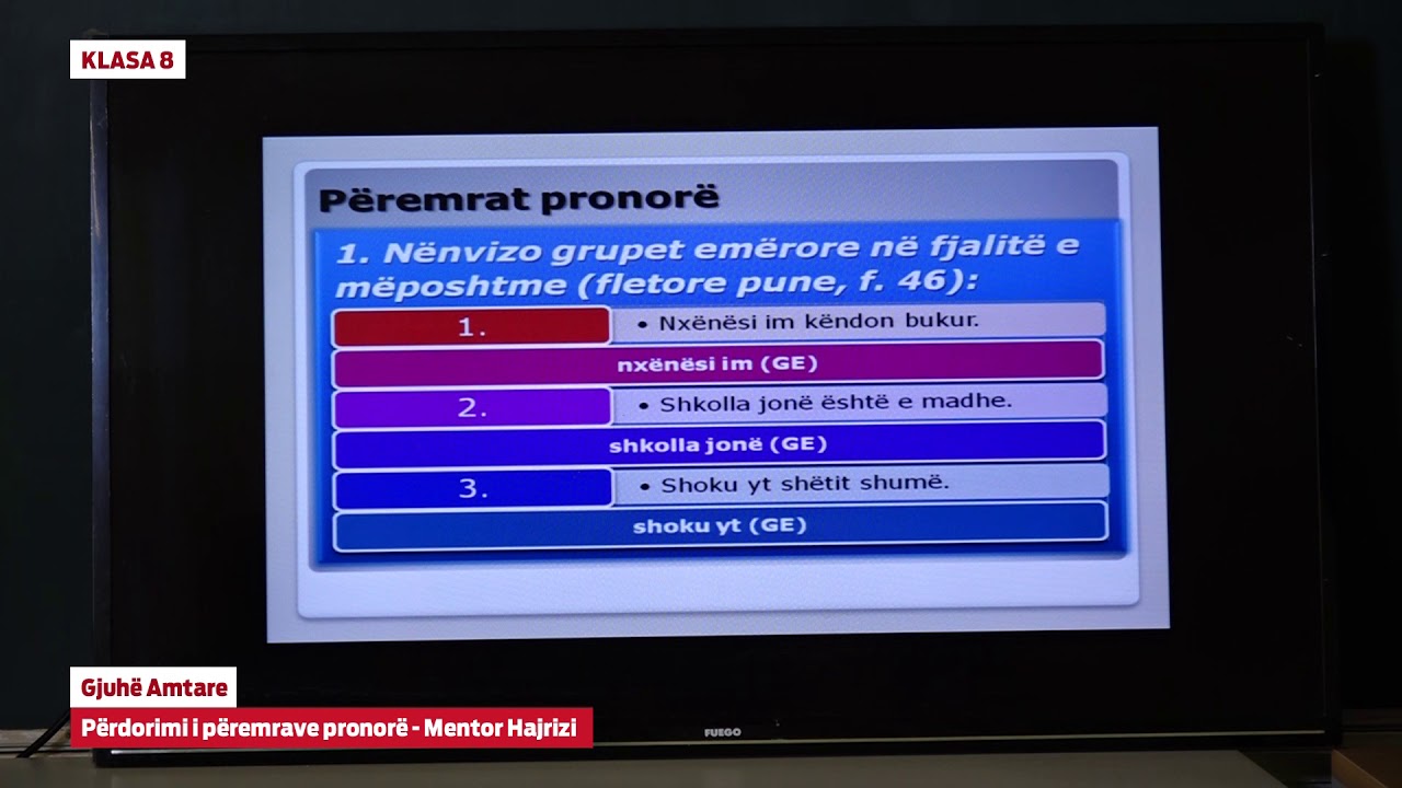 8211 Gjuhë Amtare - Përdorimi i përemrave pronorë