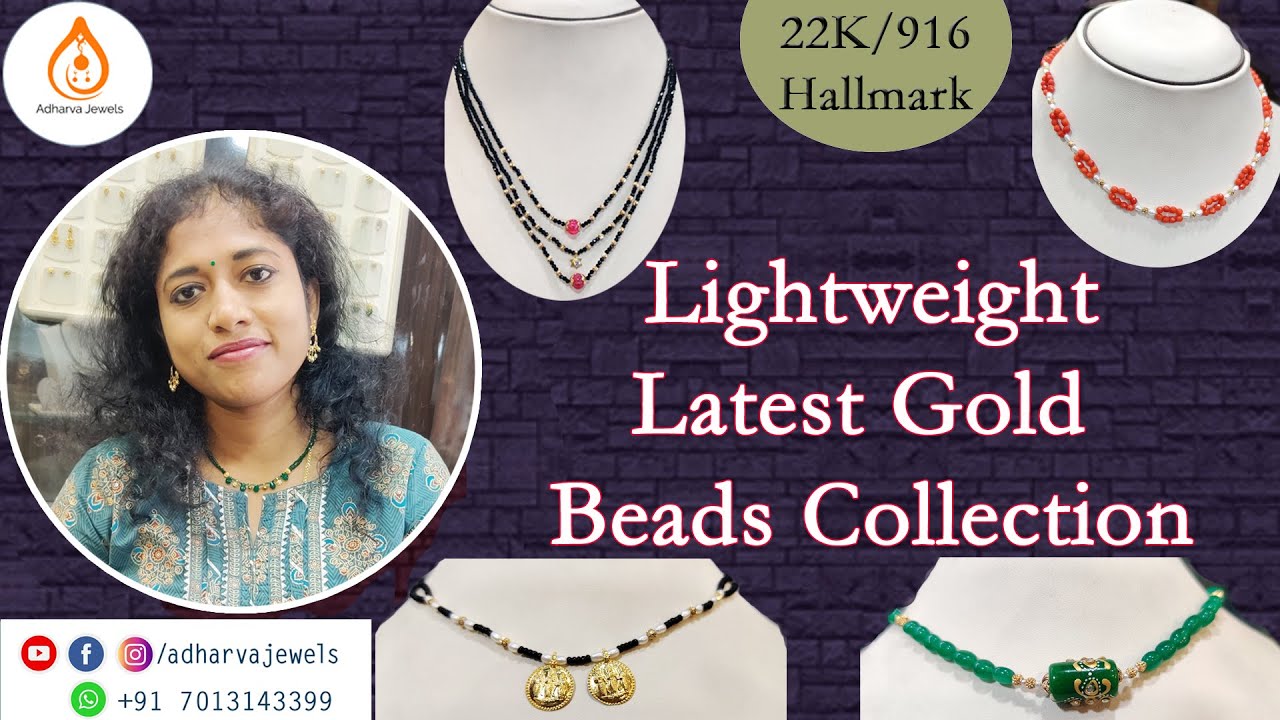 Lightweight Latest Gold Beads Collection || 22K/916 hallmark || Unique designs from Adharva Jewels