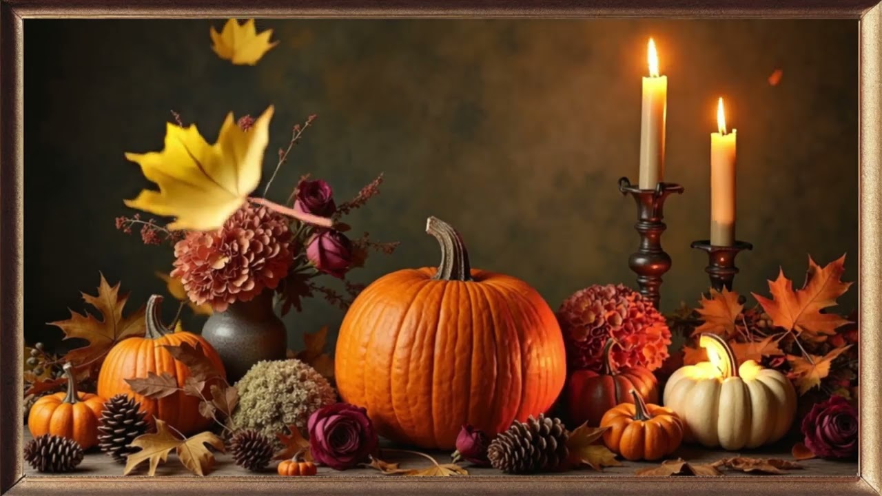 Уютная Осенняя Атмосфера | Тыква, Свечи и Опавшие Листья 🍁🎃🕯️