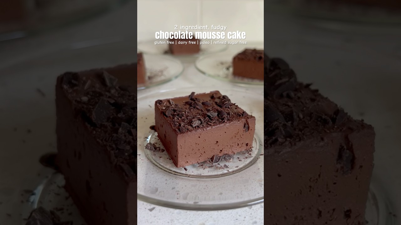 2 ingredient chocolate mousse cake #shorts