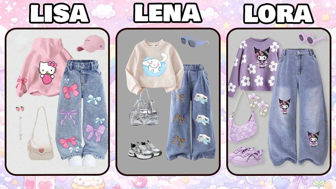 Lisa vs Lena vs Lora  Outfit & Beauty Picks 💖 #lisaorlena #stylechallenge
