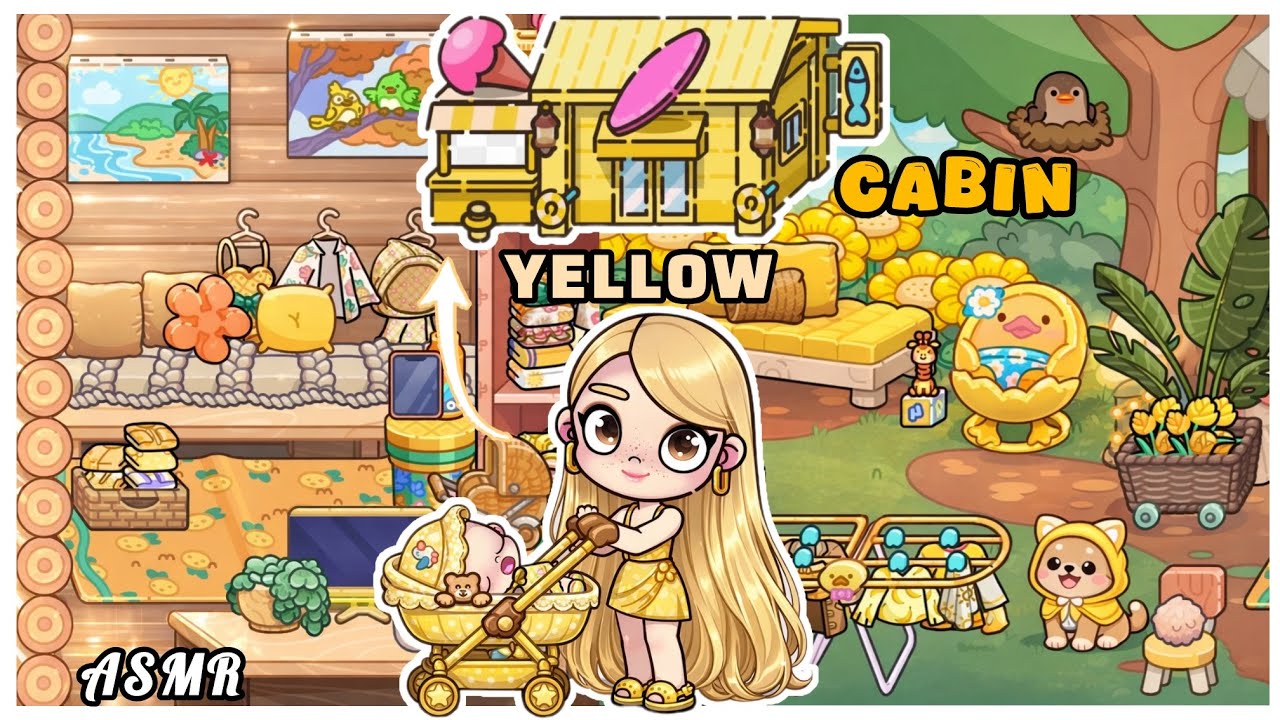 FREE CUTE YELLOW CABIN/ ASMR/ AVATAR WORLD/ HOUSEBUILT