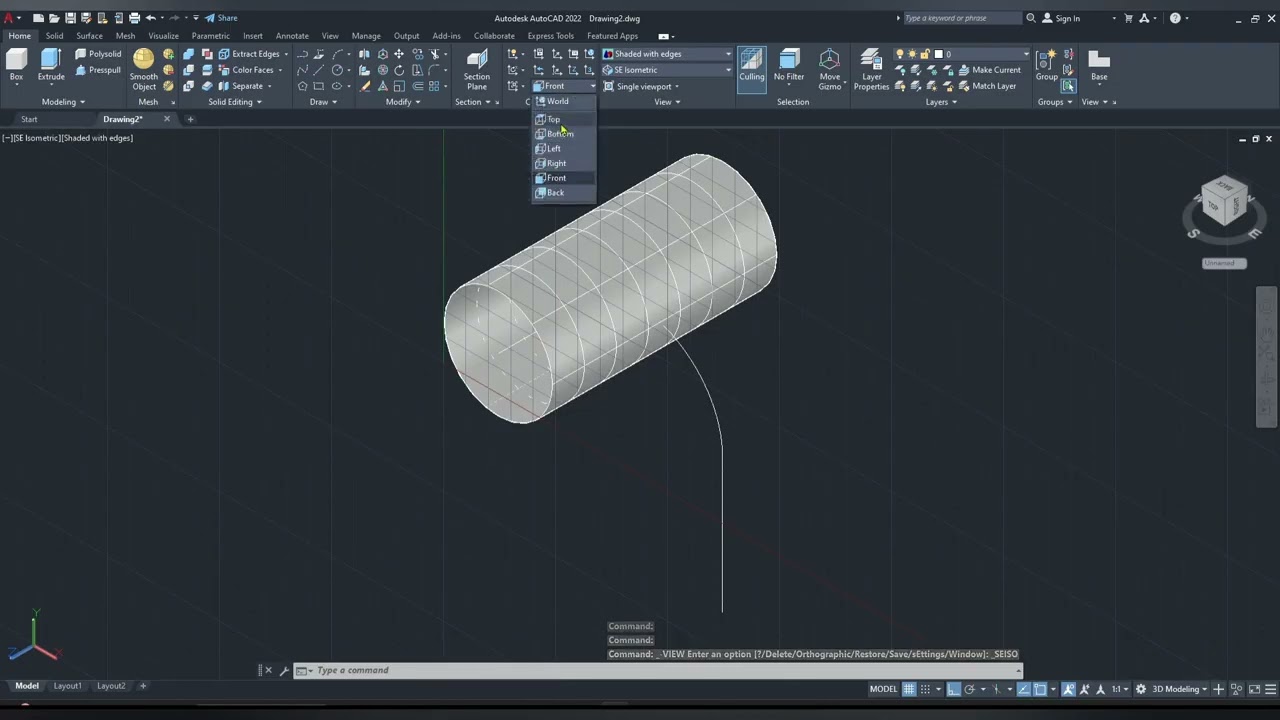 how to make Hollow Pipe Design in AutoCAD 3D