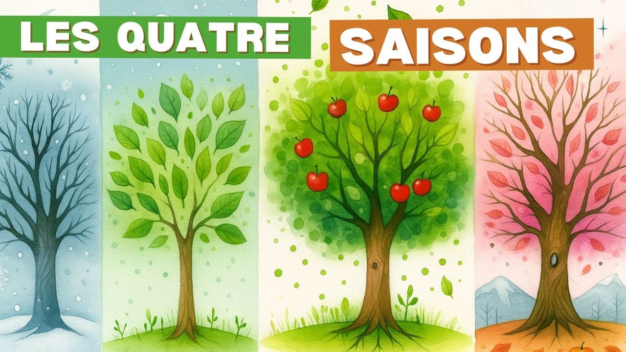 La chanson des saisons - Printemps, été, automne, hiver - comptine rigolote - enfants de maternelle