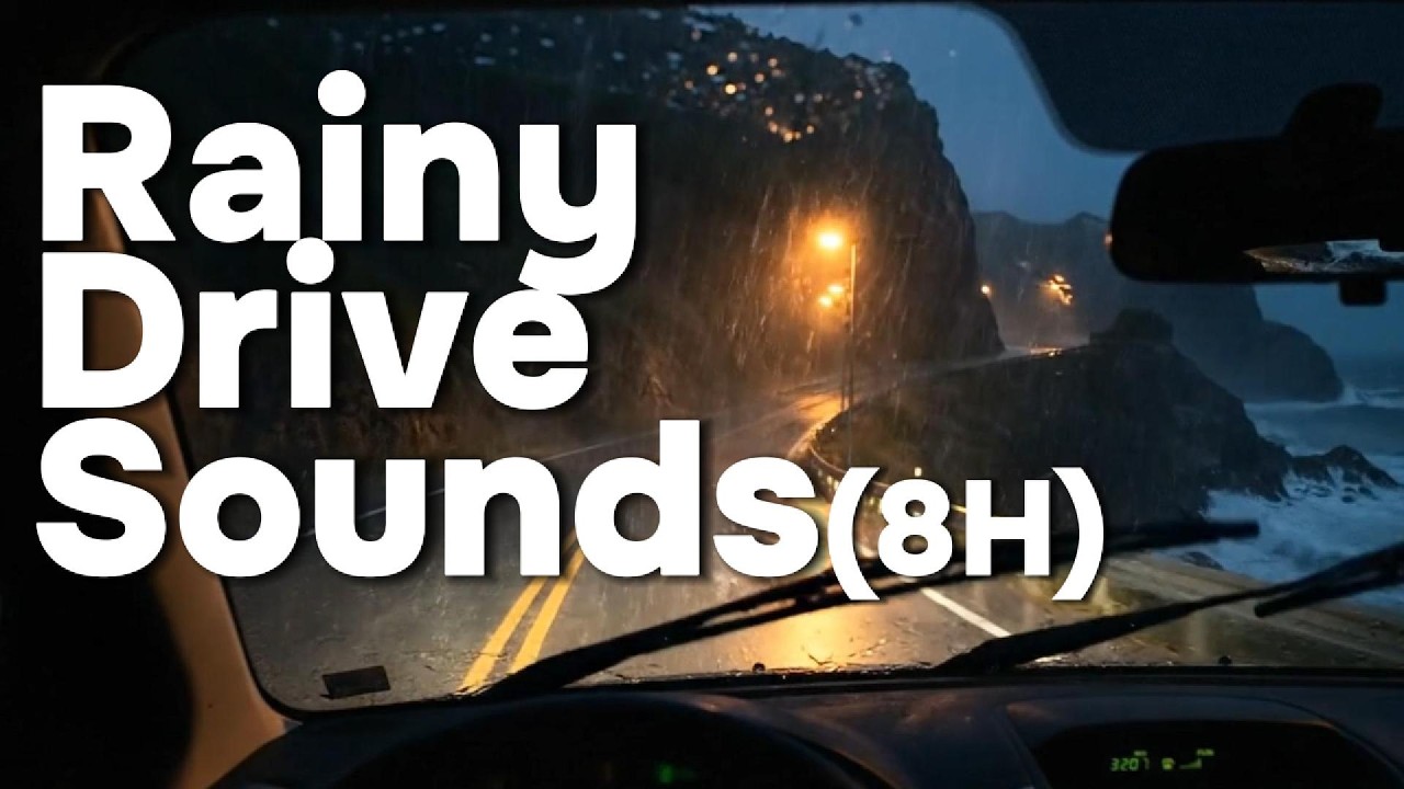 수면 ASMR | 우중 드라이브 빗소리 (와이퍼·해안도로) | Rainy Drive Sounds for Sleep (Windshield Wipers) (8H)
