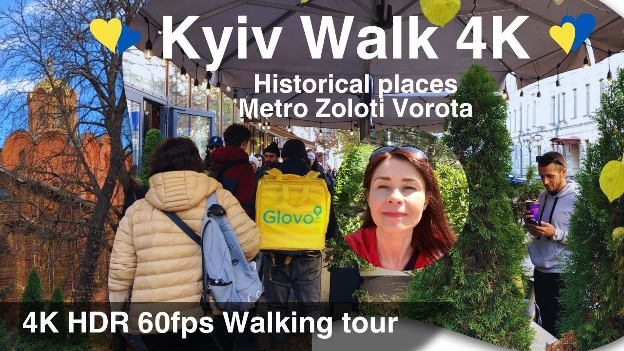 Ukraine Kyiv 4K Walking tour: Metro Zoloti Vorota. Kyiv City walk Ukraine vlog street walk 4K 60 FPS