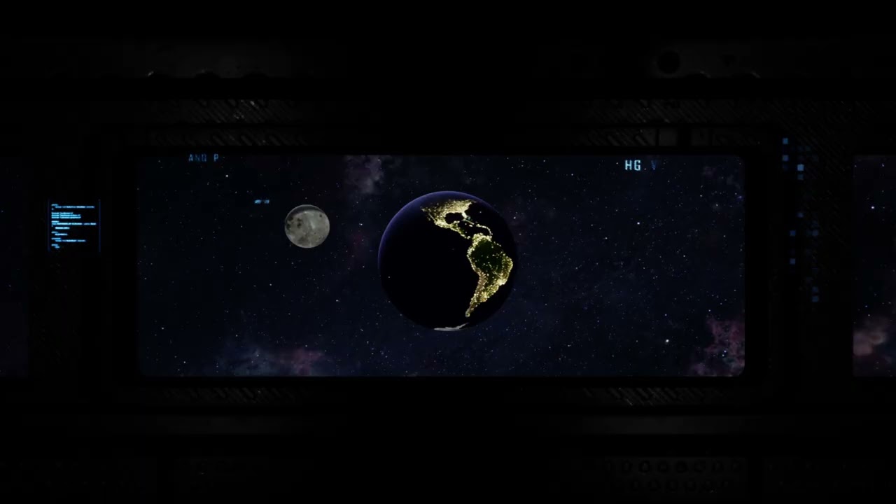 Spaceship Engine Hum for Sleep 🚀 | Earth & Moon Orbit (3 Hours)