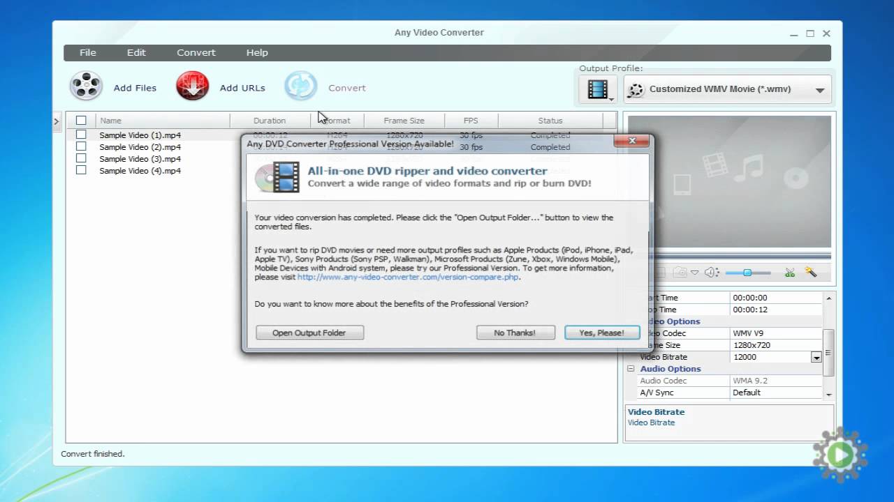 Convert your files with Any Video Converter
