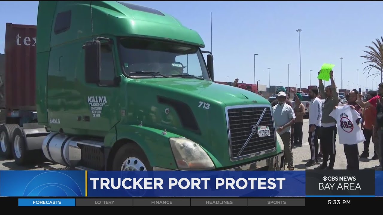 Independent truckers protest at Port of Oakland over worries about AB5