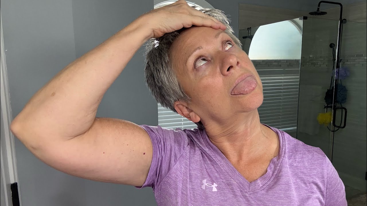 Sides of Neck Releasing Tension & Tightness To Help With Droopy Jawline and Sagging Neck