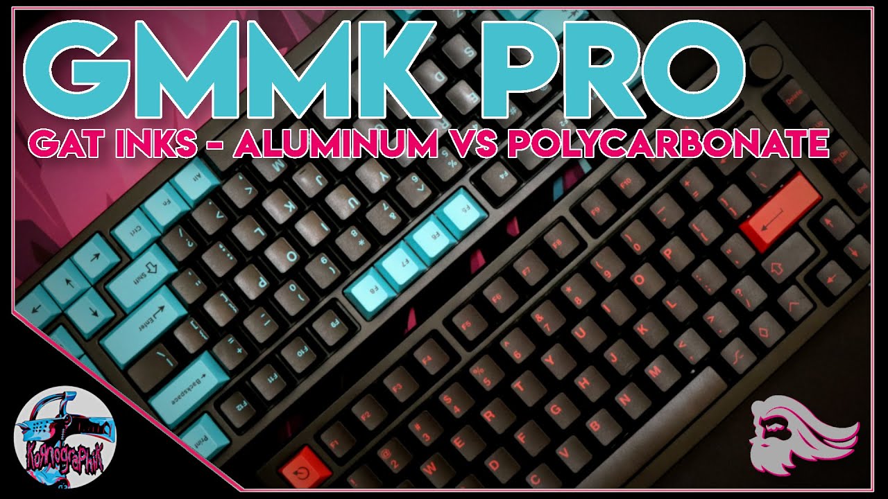 GMMK Pro - Black Inks on PC - Sound Test with Aluminum Plate Comparison