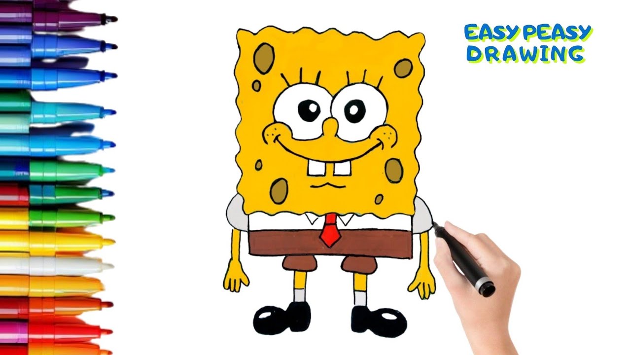 How To Draw SpongeBob Squarepants   | Easy drawing tutorial 