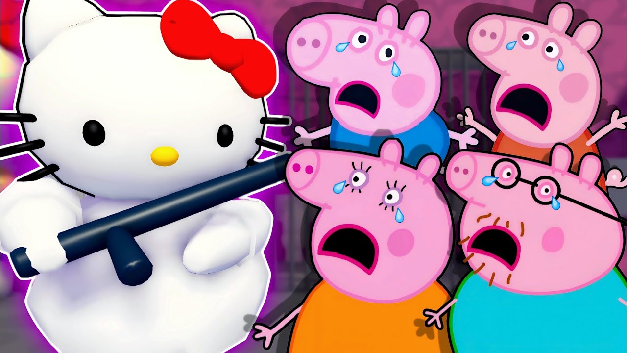 Peppa Pig ESCAPE HELLO KITTY'S PRISON RUN in Roblox!
