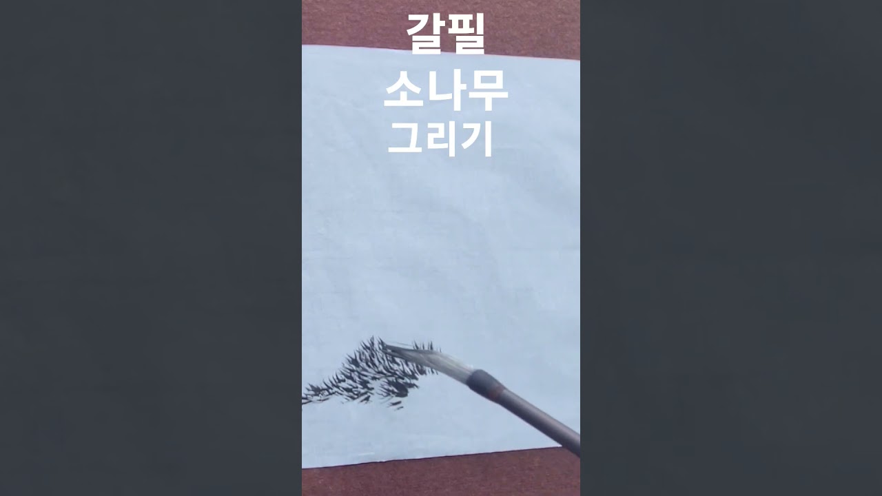 갈필 소나무 그리기
