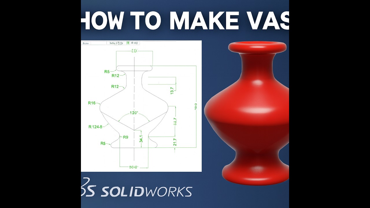 Mechanical CAD Practice Drawing | Easy Vase Profile ( Solidworks)