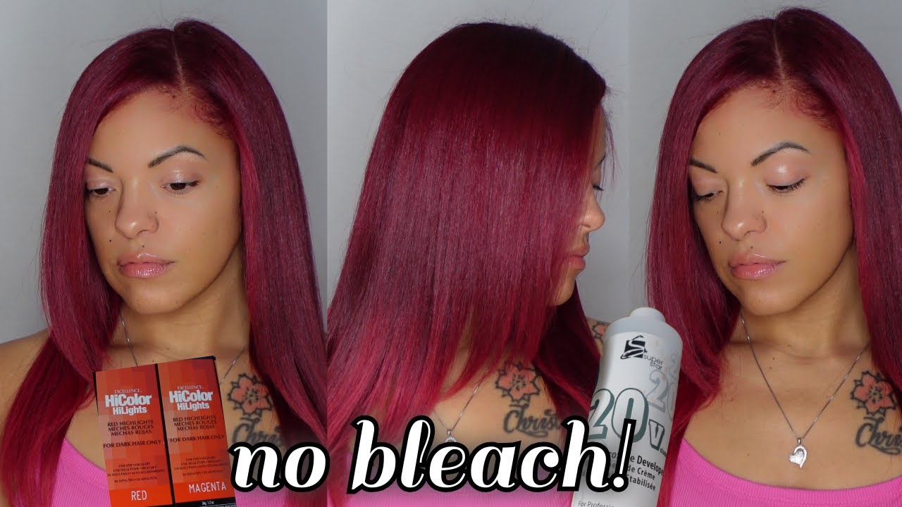Dye Hair Burgundy WITHOUT BLEACH! | Red Hair Root Touch Up + Refresh | LOREAL HICOLOR MAGENTA