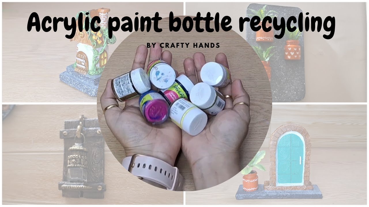 Four beautiful recycling idea of acrylic paint bottles | tiny bottle craft ideas