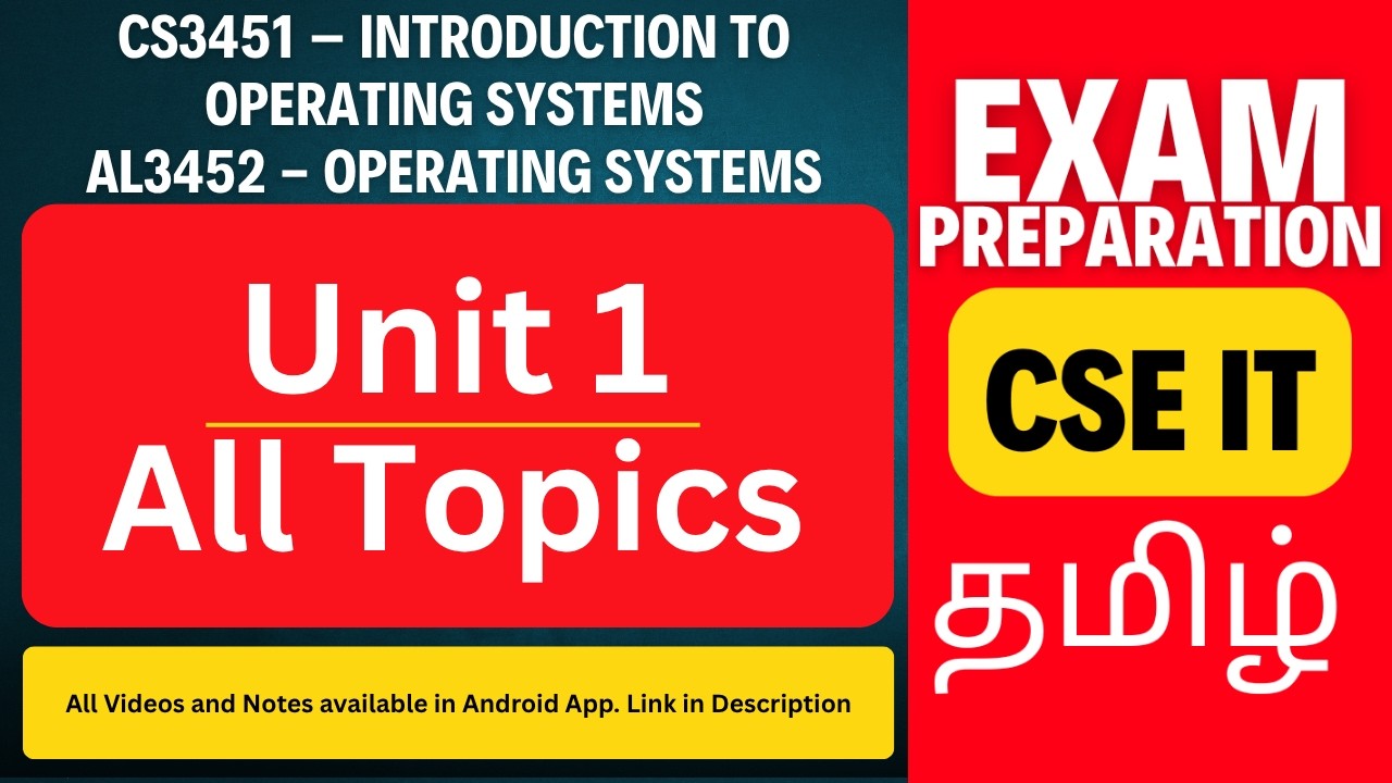 CS3451 Operating Systems Unit 1 Full Tutorial | AL3452 | Anna University