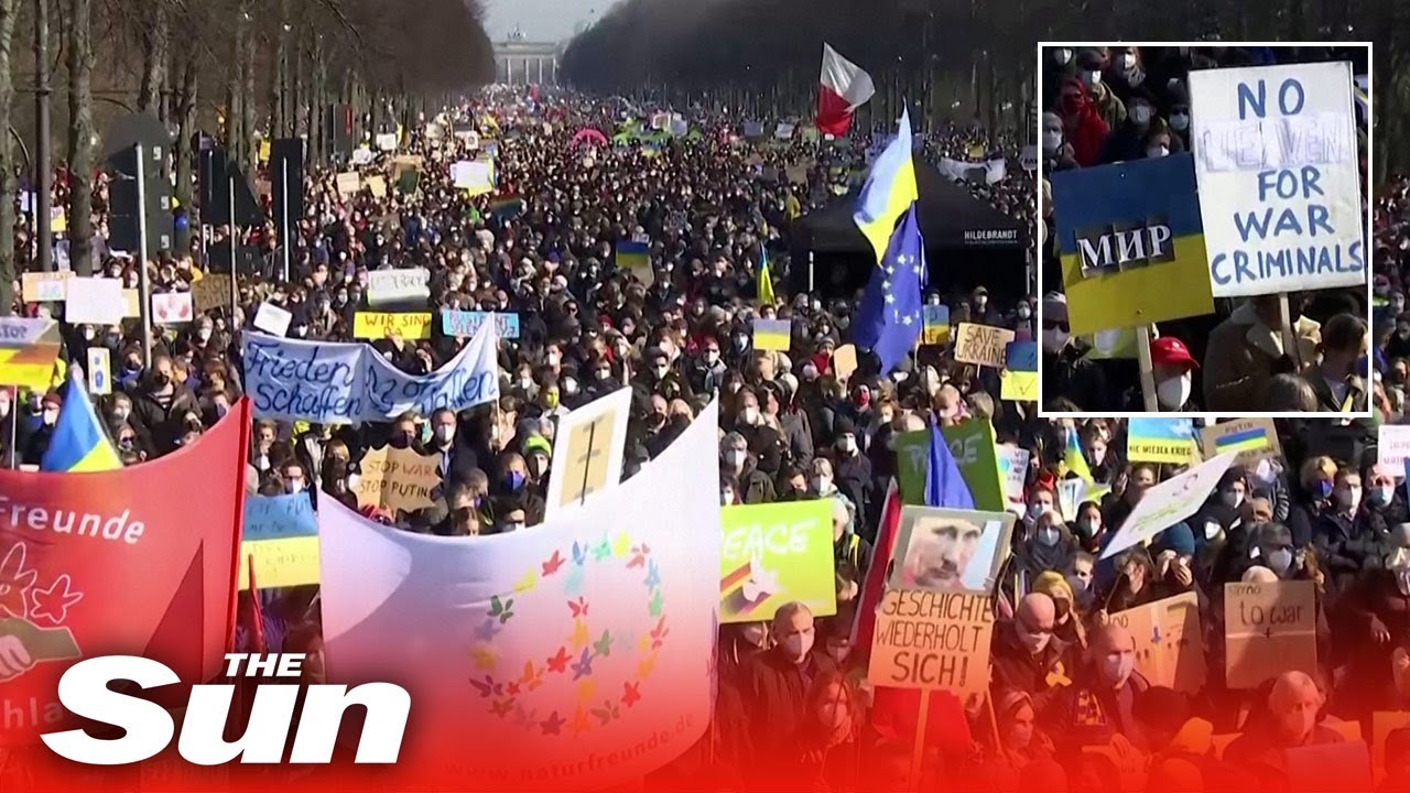 Thousands take to the streets of Berlin to protest against Putin and Russia's war in Ukraine