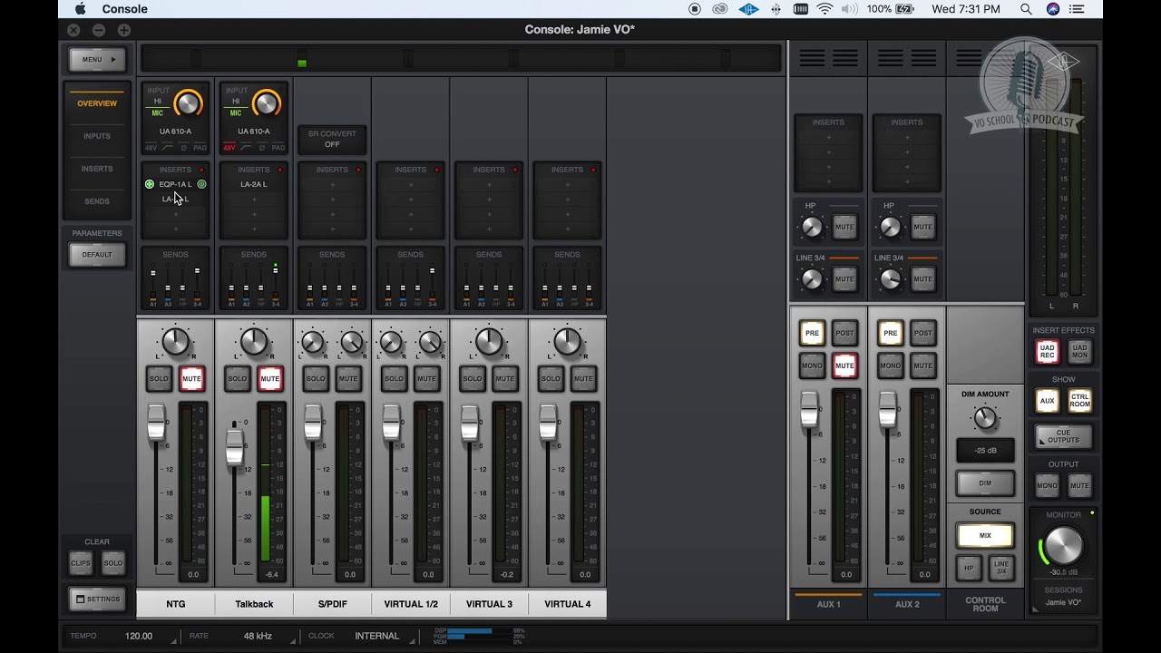 My Universal Audio Apollo setup for voiceover.