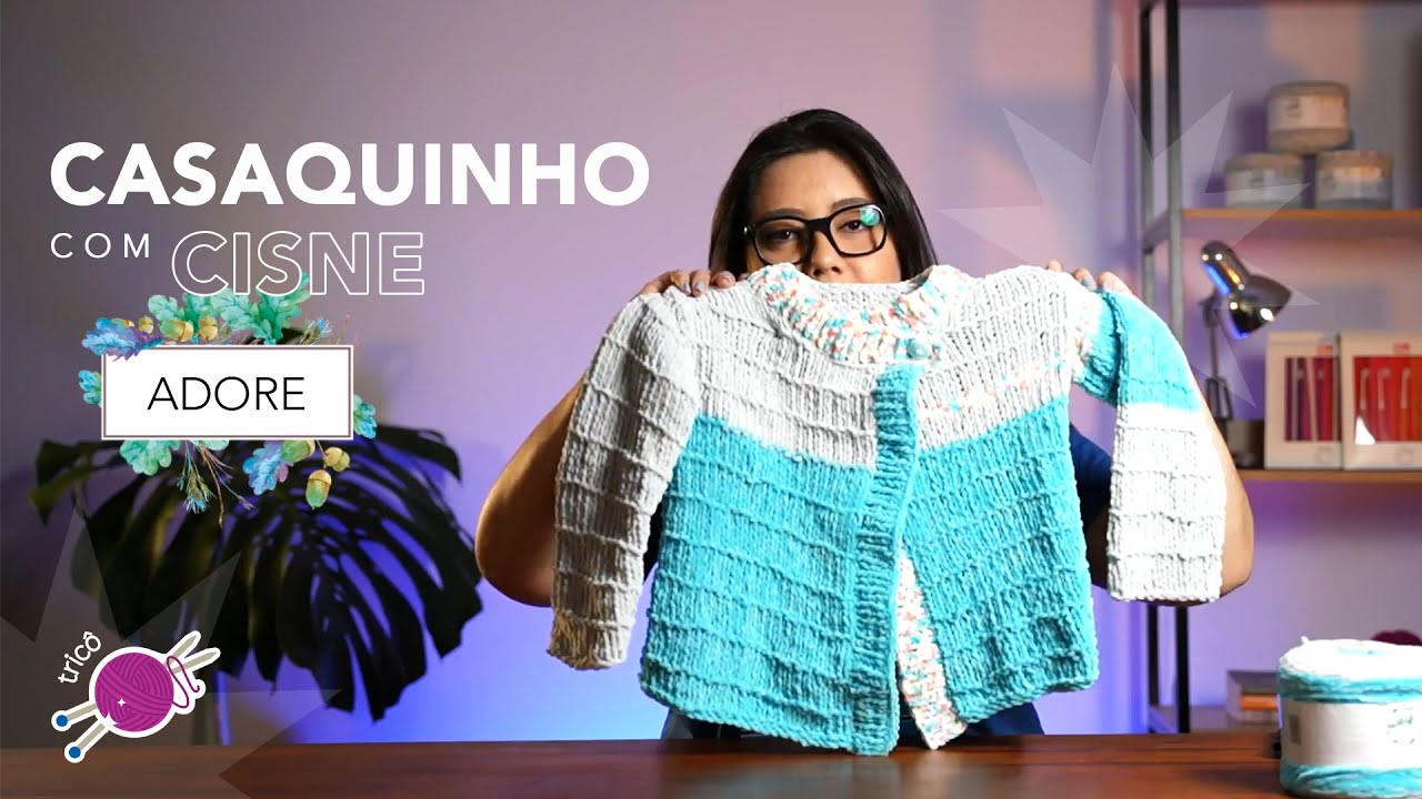 Tricote esse casaco infantil com Cisne Adore | TRICÔ