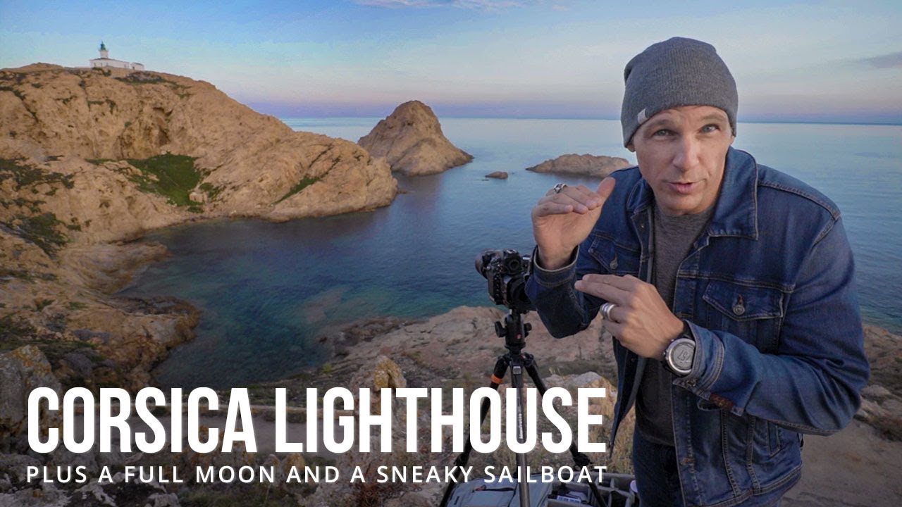 Photographing the Lighthouse on La Pietra Rock at Sunrise in Corsica