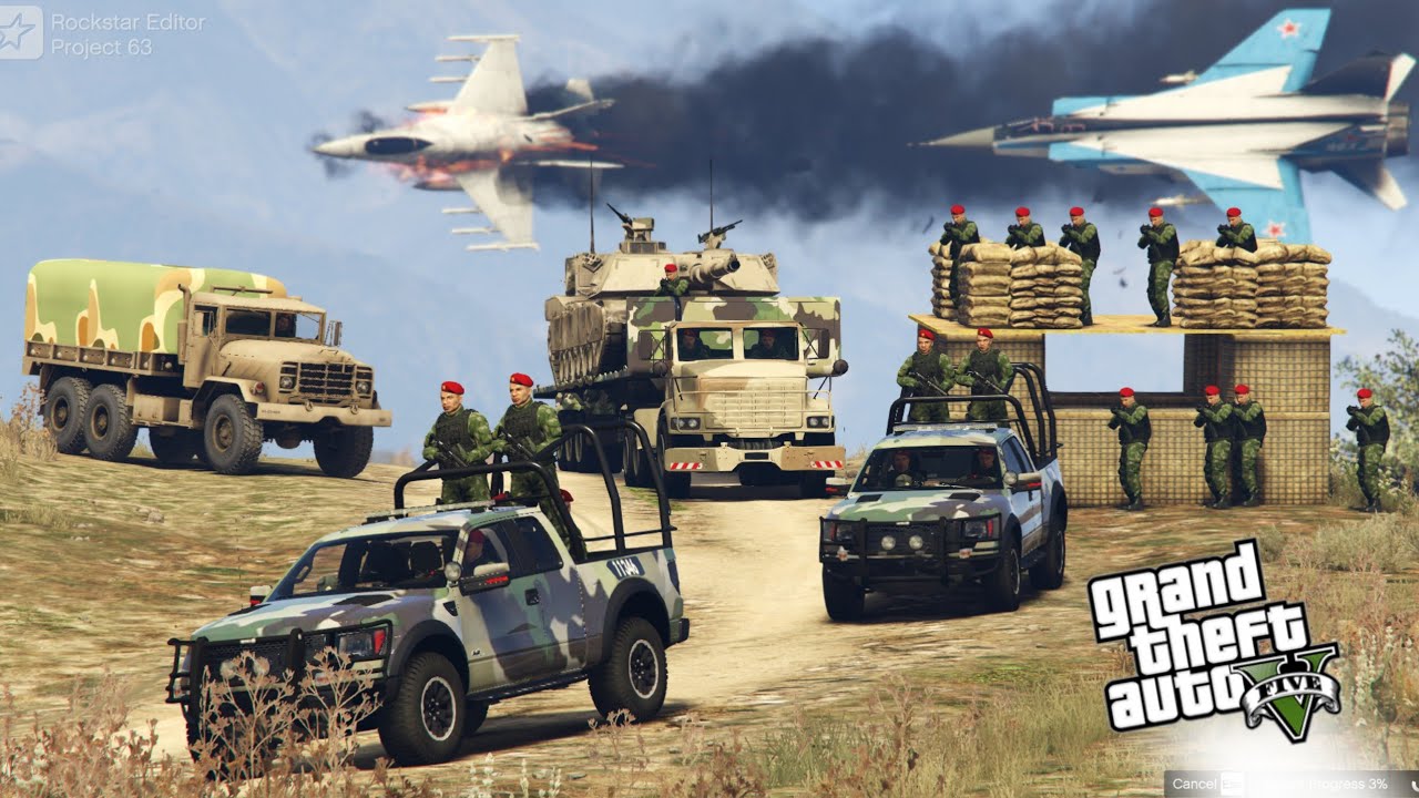 Military Convoy Destroyed by Ukrainian Airforce  -  GTA 5 Gameplay