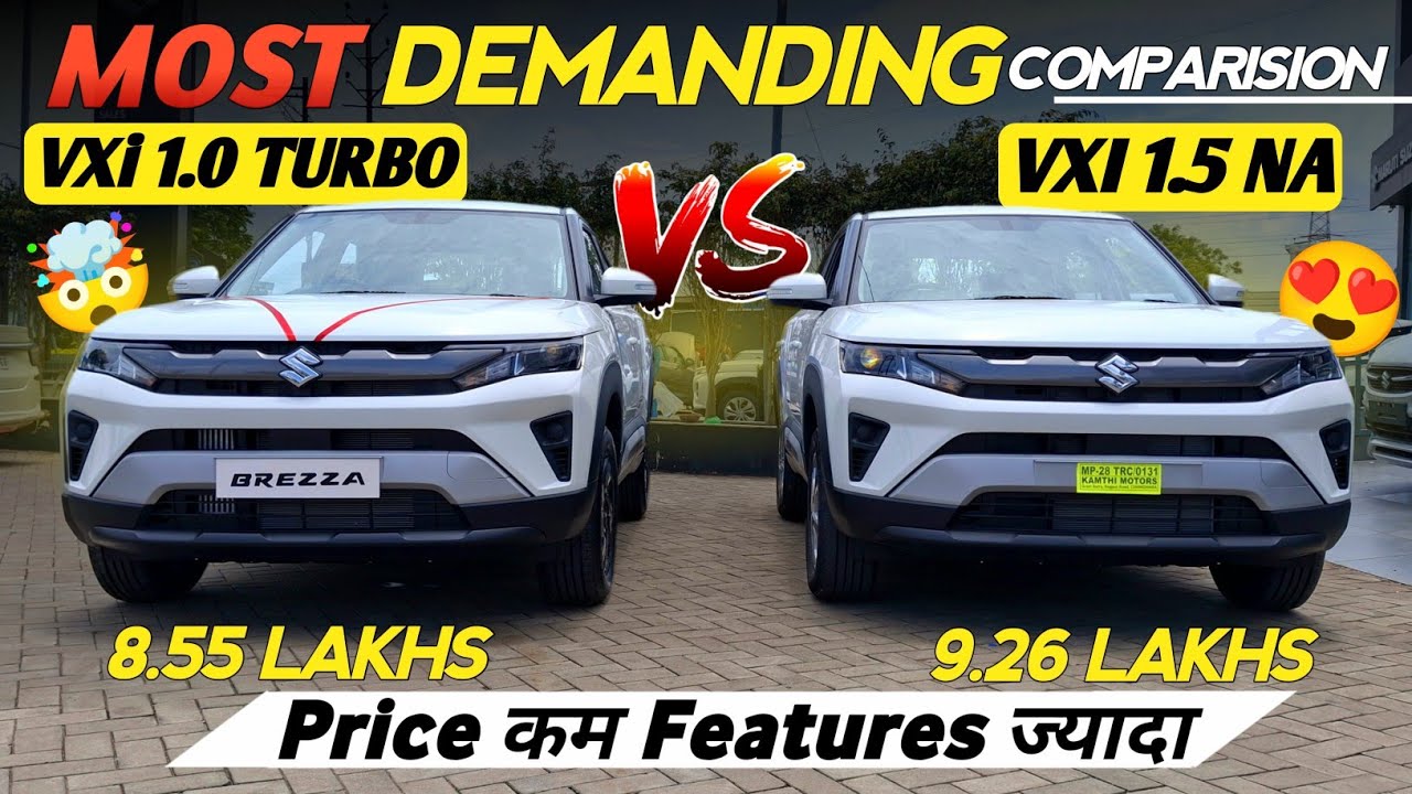 Maruti Brezza Facelift VXI 1.0 Turbo VS VXI 1.5 NA | Brezza Facelift Comparison ❤️ 