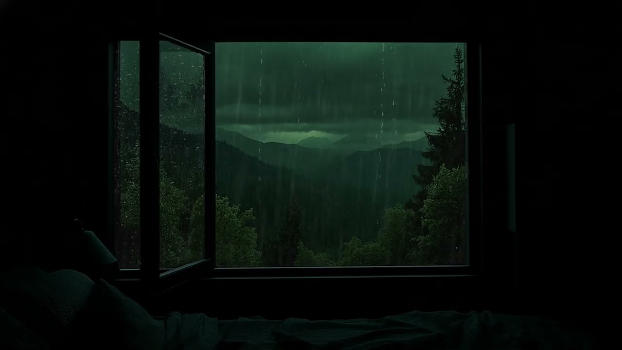 Calming Midnight Rain by the Window 🌧️ Cozy Bedroom Ambience for Deep Sleep and Stress Relief