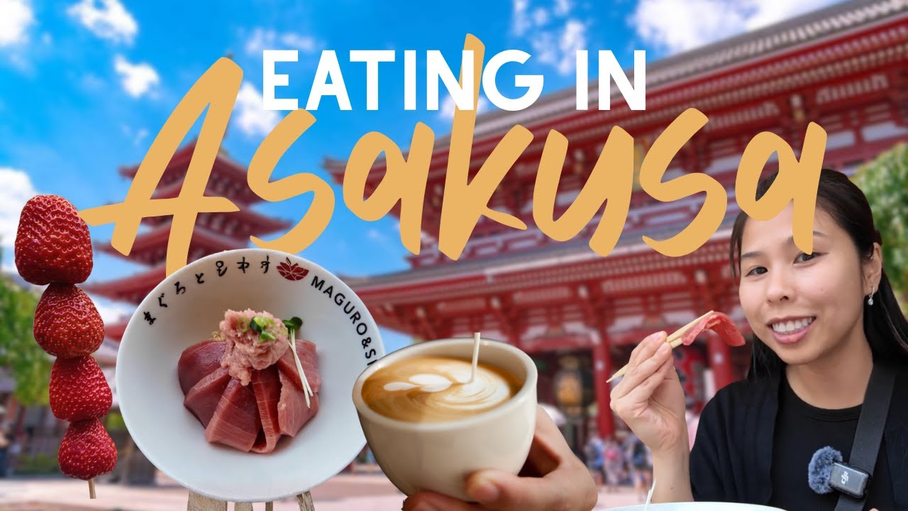 Asakusa Tokyo Food Vlog Street Food Cafes and Senso ji Temple Day to Night