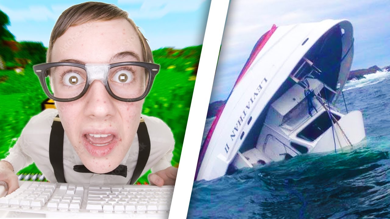 MINECRAFT KID SINKS HIS BOAT...