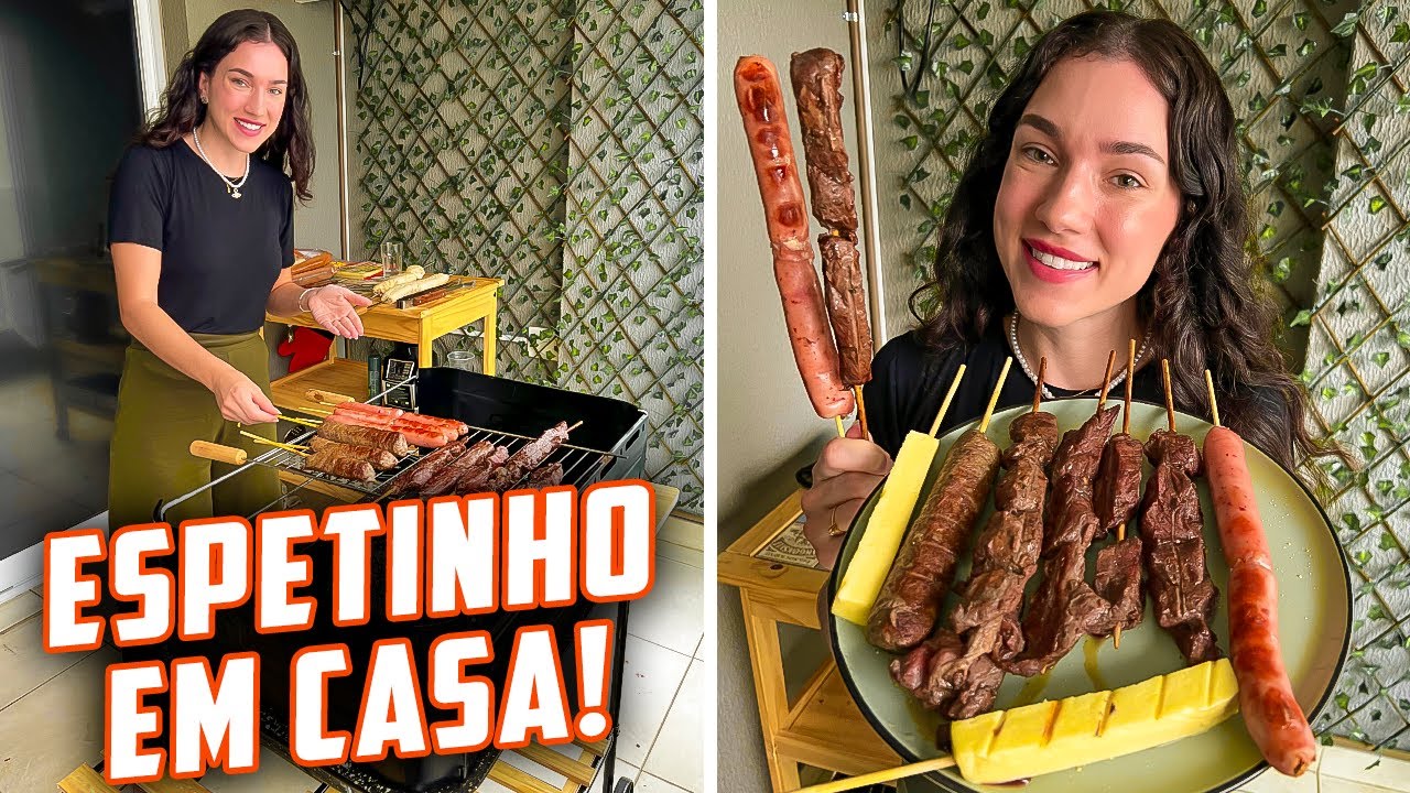 CHURRASCO DE ESPETINHOS EM CASA!