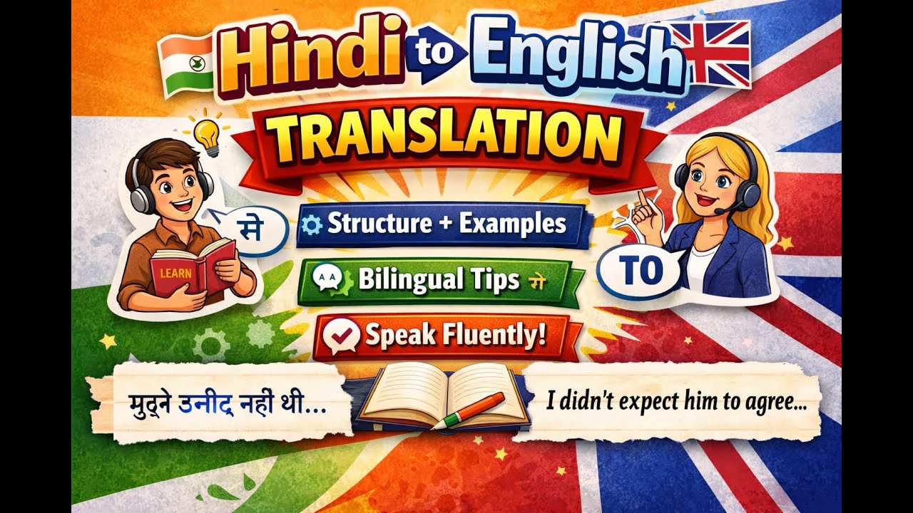 Learn Hindi to English Translation| Structure Based Spoken English Practice Speak English Fluently |