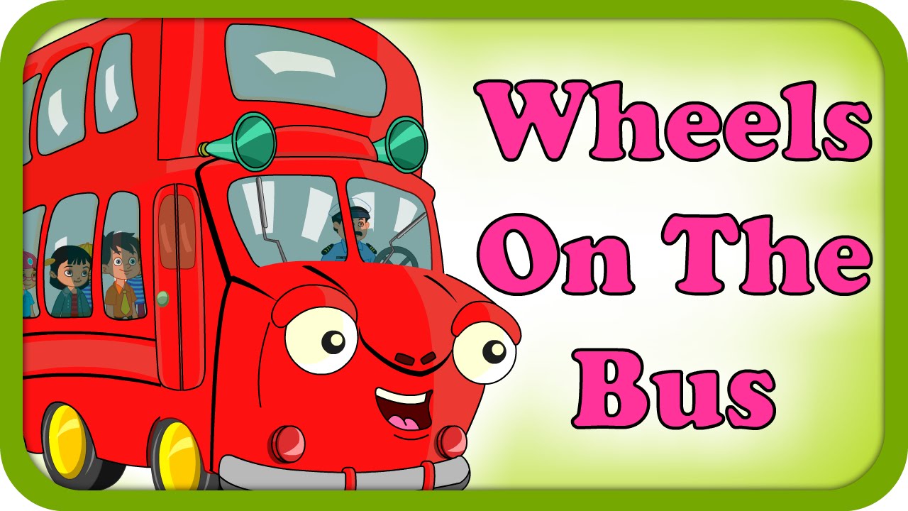 Red Double Decker Bus - Wheels On The Bus Go Round - English Nursery Rhymes For Kids