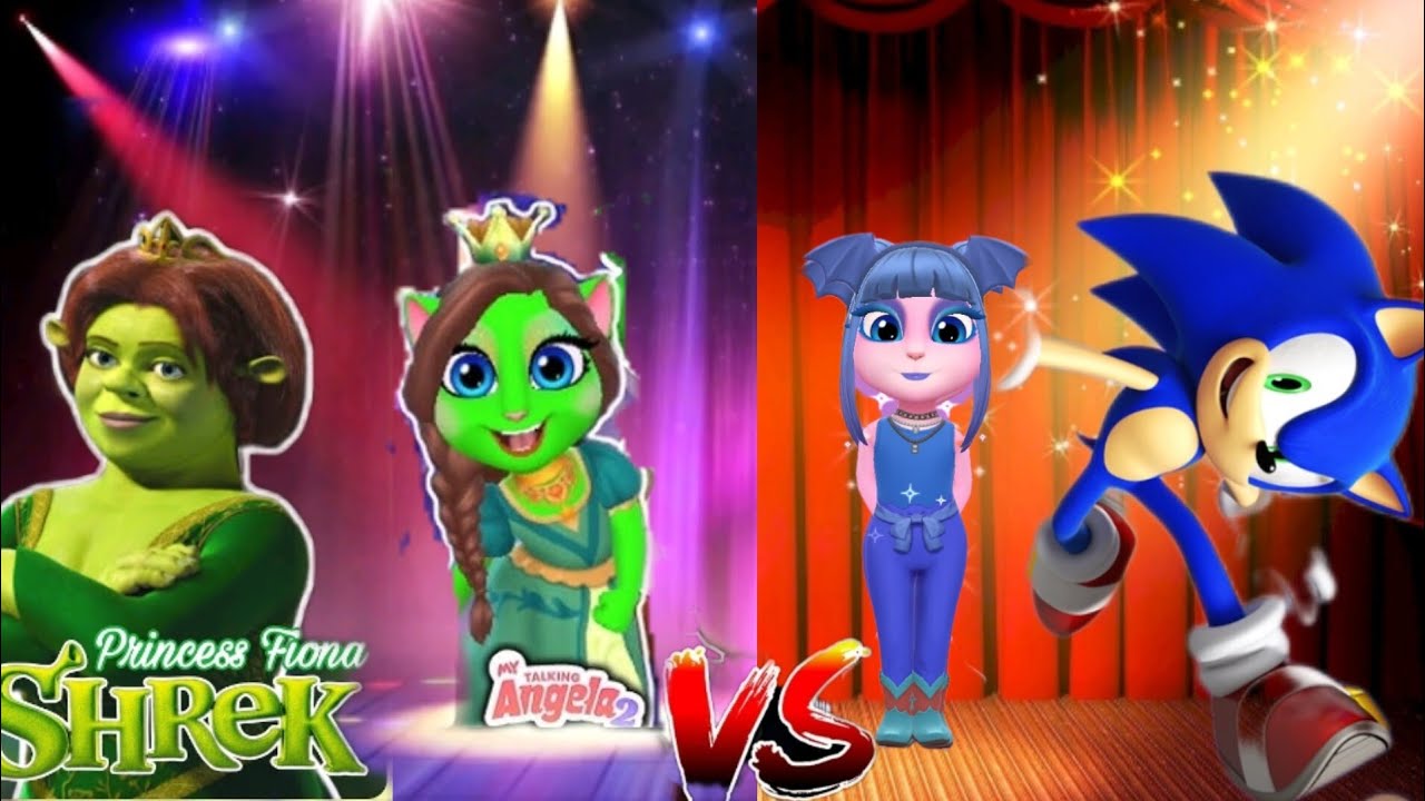 My talking Angela princess fiona VS sonic ❤️🔥| New Update | cosplay