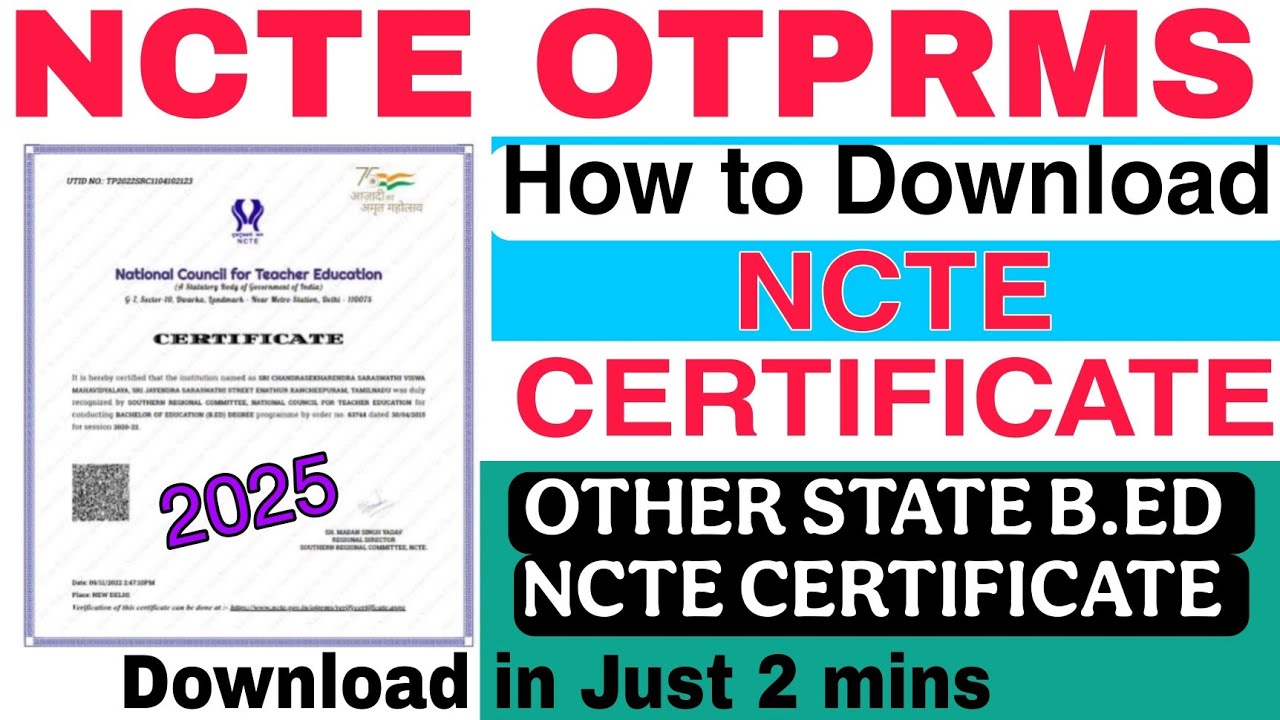 How to Download NCTE OTPRMS Certificate // Full Details  of Download Process // Must Subscribe