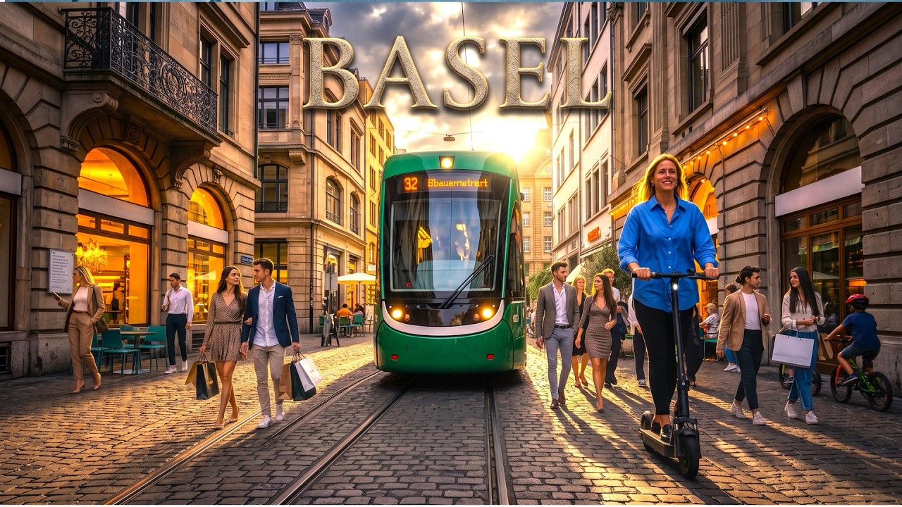 Basel, Switzerland 4K 60fps | Walking & E-Scooter Ride Through Stunning Streets🇨🇭