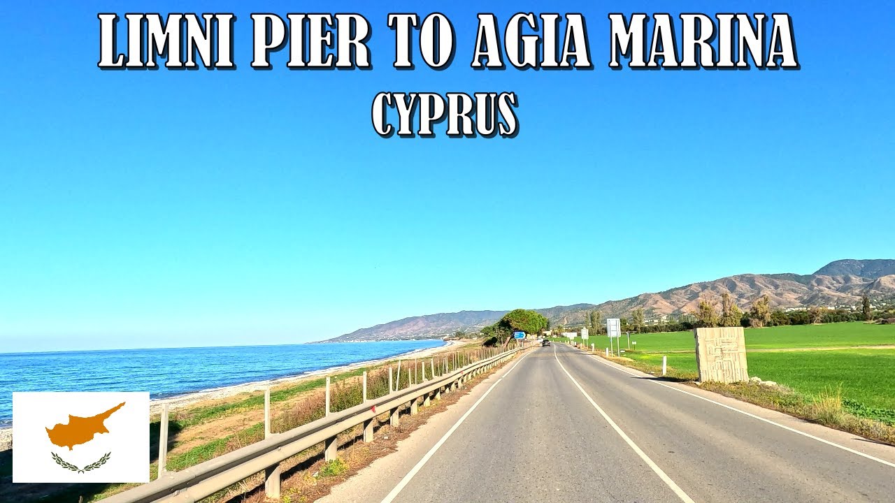 DRIVING from LIMNI PIER to AGIA MARINA CHRYSOCHOUS in CYPRUS * FRONT & SIDE VIEWS* 4K (60fps)