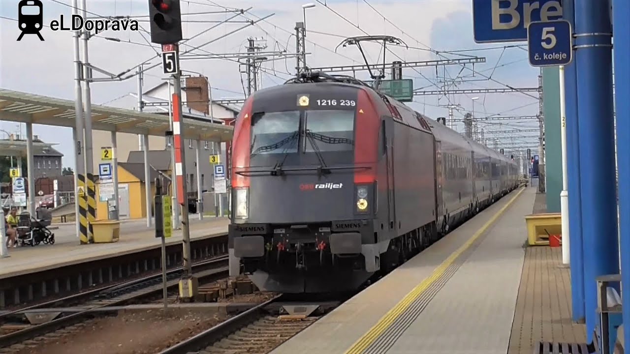 Dopravna #4 | railjet 371 Vindobona ve stanici Břeclav + hlášení CZ+EN+D