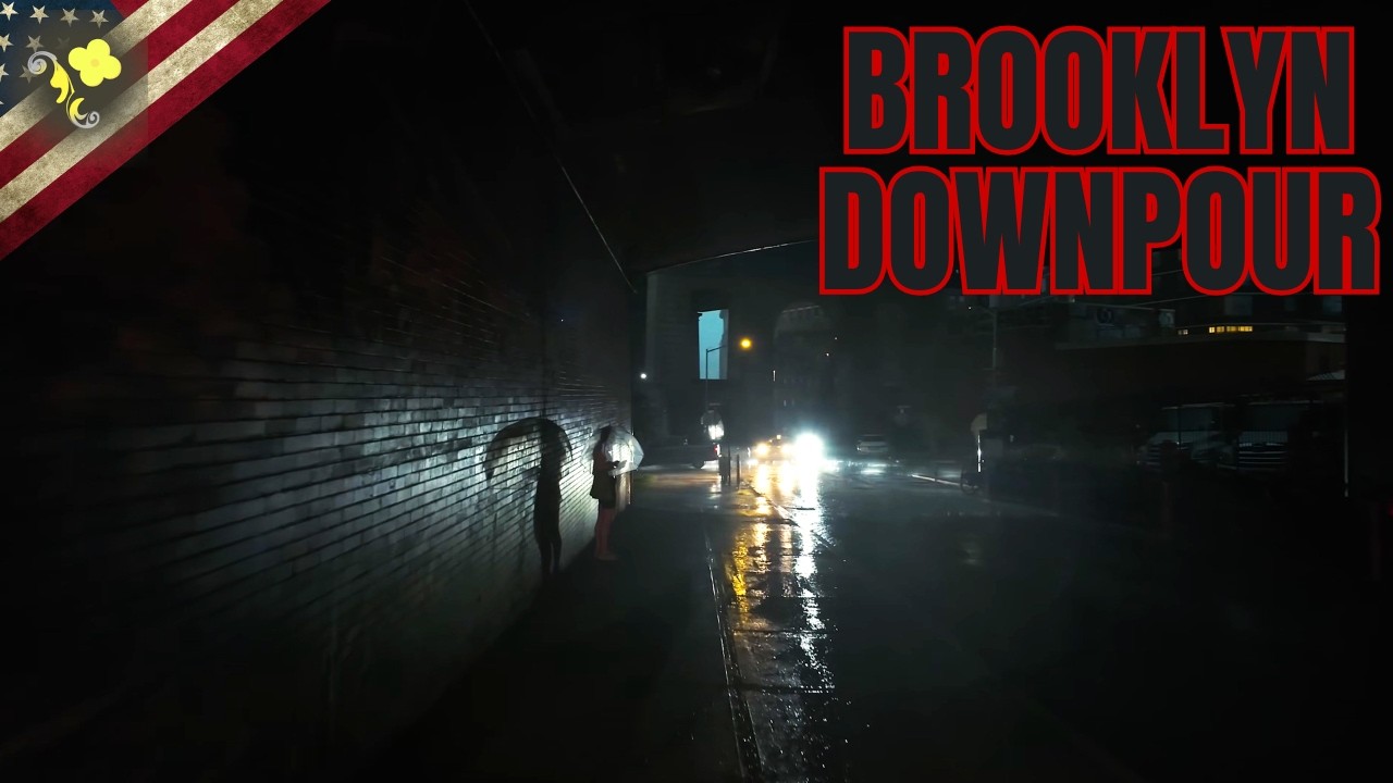 🌩️ Walking in Heavy Thunderstorm at Night in Brooklyn | Flash Flood Warning