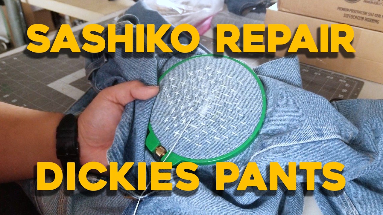 Bringing these Dickies back to life with Sashiko