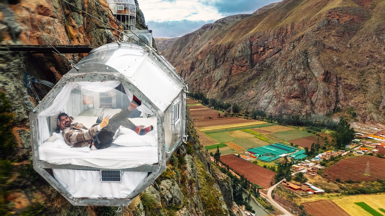 Peru Sky Lodge 🇵🇪 - نمت بالفندق المعلق في أعلى حافة الجبل
