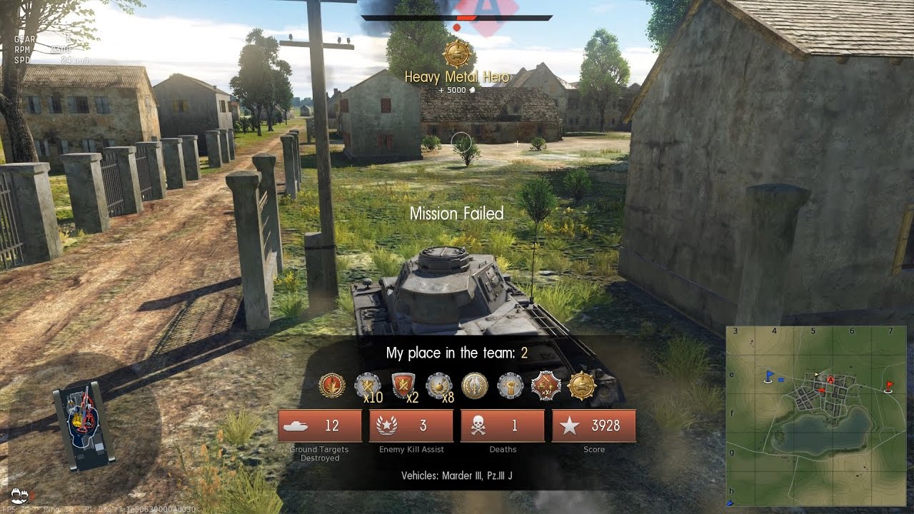 War Thunder AB #218 (PC) - Heavy Metal Hero badge for Marder III and Panzer III J on Poland