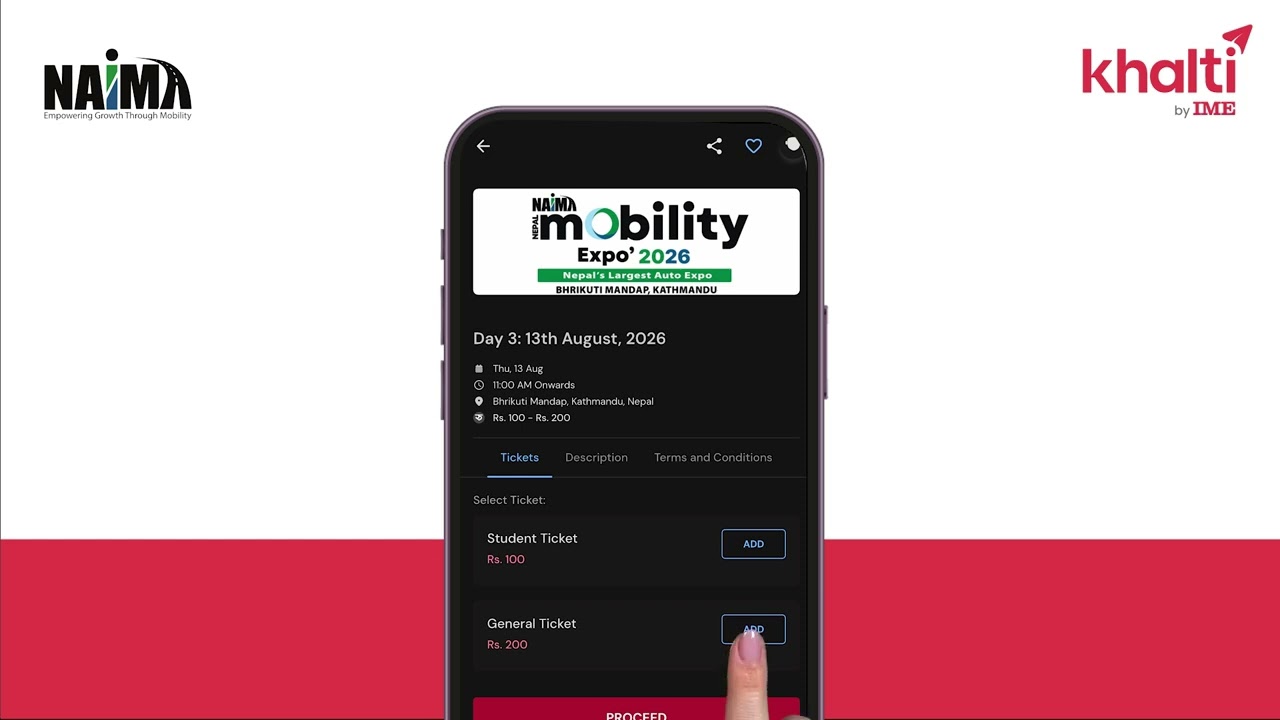 Your ticket to the NAIMA Nepal Mobility Expo 2026 is just a few taps away!