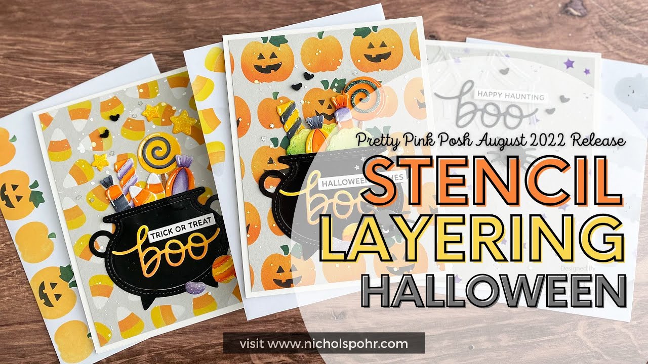 Stencil Layering Halloween Cards (Pretty Pink Posh August 2022)