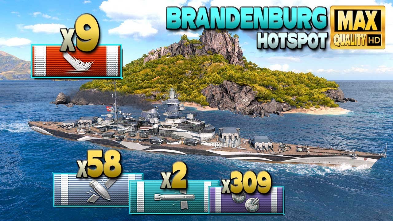 Линкор Бранденбург: Агрессивная игра на карте Hotspot - World of Warships