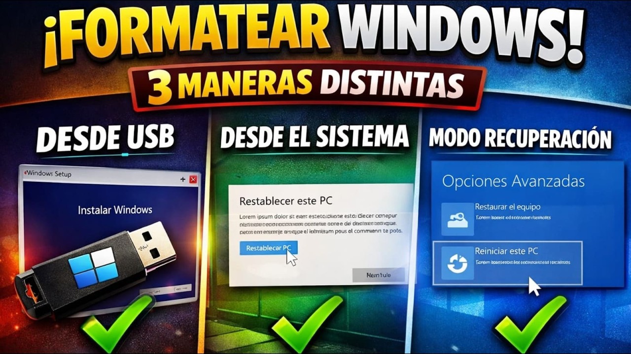 Cómo Formatear Windows 10 y 11 (2026) | 3 Formas Diferentes Paso a Paso