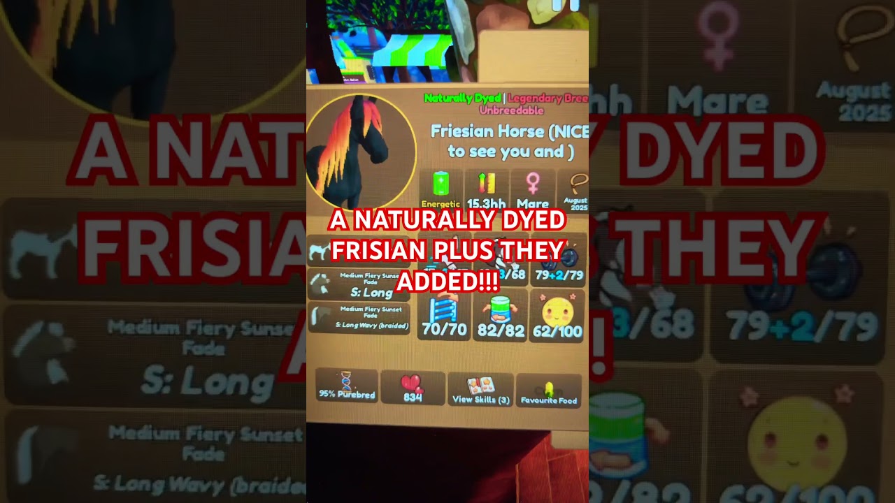 I got a naturally dyed Frisian in wild horse islands! W/F/L? #wildhorseislands