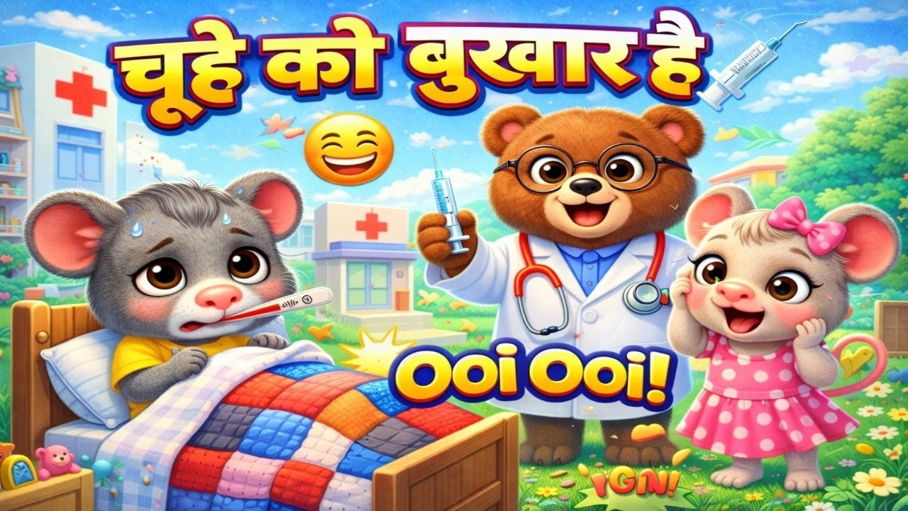 Aaj Mangalwar Hai 🐭 | Chuhe Ko Bukhar Hai | Hindi Nursery Rhyme 🎶