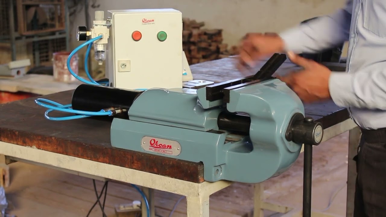 Pneumatic bench vise from orcan ,#workholding #efficiency #VIRAL